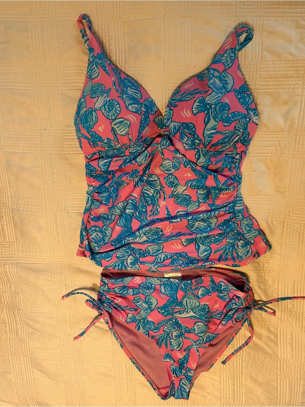 Pink & Blue Tankini Set - Women’s Two-Piece Swimwear